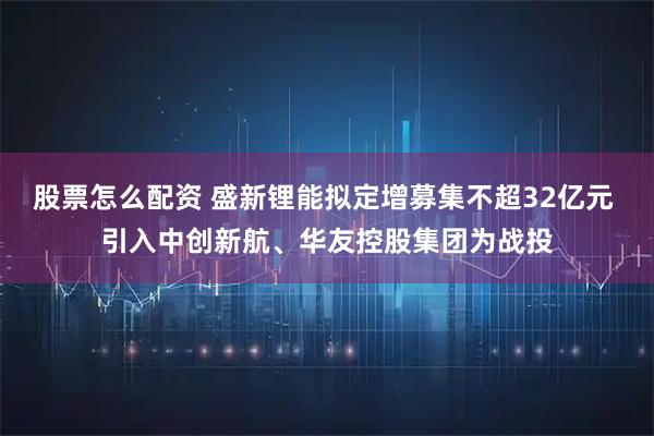 股票怎么配资 盛新锂能拟定增募集不超32亿元 引入中创新航、华友控股集团为战投